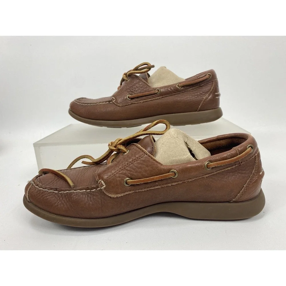 Rockport mens washable boat shoes size 8 M classic tan